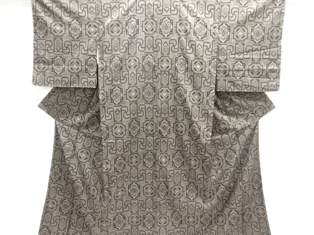 JAPANESE KIMONO / DORO OSHIMA TSUMUGI / WOVEN FLOWER / 5MARUKI